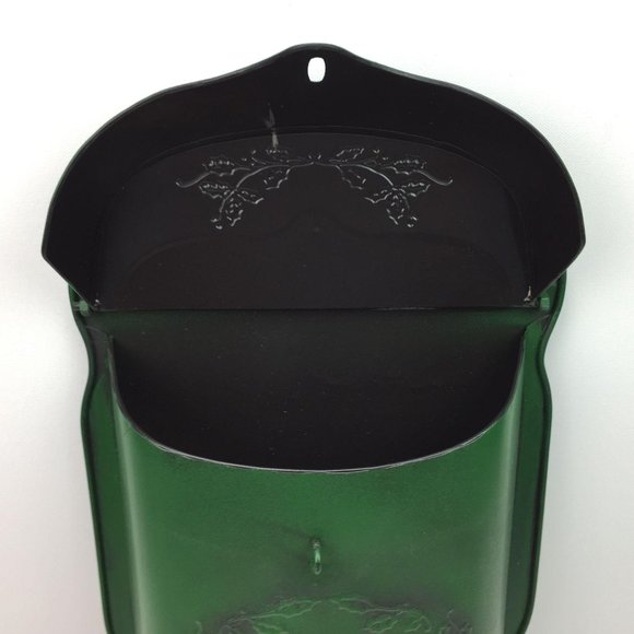 Christmas North Pole Post Green Mail Box Metal Tin - Picture 6 of 14